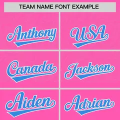 Pink Light Blue Floral Gradient Full Button Baseball Jersey 3