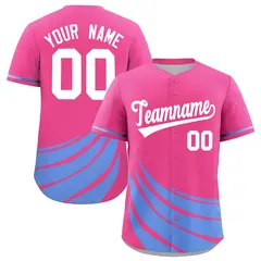 Pink Light Blue Graffiti Wind Mark Baseball Jersey 1