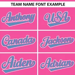 Pink Light Blue Raglan Gradient Thick Stripe Baseball Jersey 3