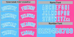Pink Light Blue-White Split Two Tone Letterman Varsity Full-Snap Jacket 3