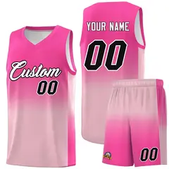 Pink Light Pink Gradient Fashion Basketball Jersey