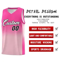 Pink Light Pink Gradient Fashion Basketball Jersey 2