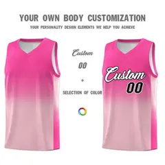 Pink Light Pink Gradient Fashion Basketball Jersey 3