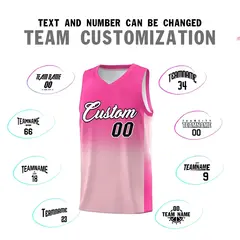 Pink Light Pink Gradient Fashion Basketball Jersey 4