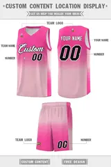 Pink Light Pink Gradient Fashion Basketball Jersey 5