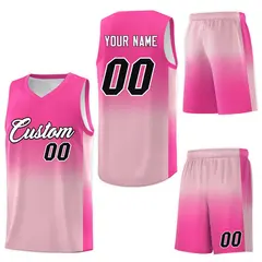 Pink Light Pink Gradient Fashion Basketball Jersey 7