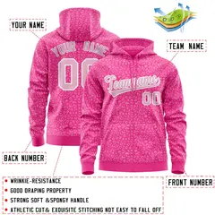 Pink Light Pink Leopard Print Varsity Full-Zip Letterman Jacket Hoodie 4