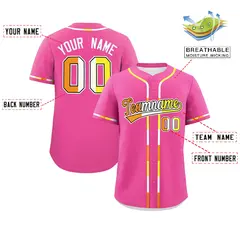 Pink Maverique Pride Month Authentic Classic Baseball Jersey 2
