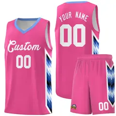 Pink Mosaic Gradient Fashion Basketball Jersey Uniform