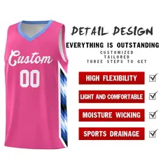 Pink Mosaic Gradient Fashion Basketball Jersey Uniform 2