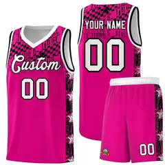 Pink Mosaic Stars Basketball Uniform Jersey 1