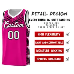 Pink Mosaic Stars Basketball Uniform Jersey 2