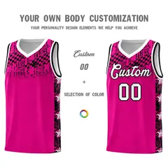 Pink Mosaic Stars Basketball Uniform Jersey 3