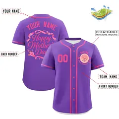 Pink Mother's Day Style Baseball Jersey 2