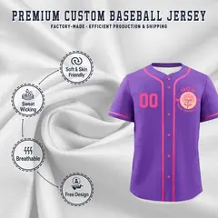 Pink Mother's Day Style Baseball Jersey 3