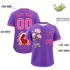 Pink Mother's Day Style Baseball Jersey 2