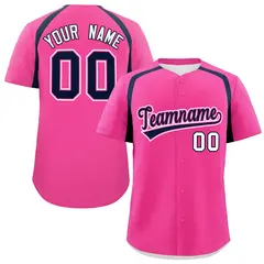 Pink Navy Color Block Authentic Baseball Jersey 1