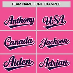 Pink Navy Edge Color Block Baseball Jersey 3