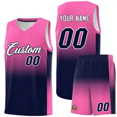 Pink Navy Gradient Basketball Jersey Sports Uniform 1