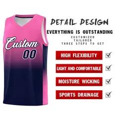 Pink Navy Gradient Basketball Jersey Sports Uniform 2