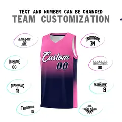 Pink Navy Gradient Basketball Jersey Sports Uniform 4