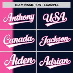 Pink Navy Gradient Stripe Two-Button Softball Jersey 3