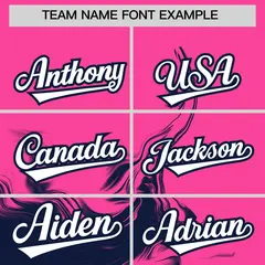Pink Navy Ink Pattern Authentic Baseball Jersey 3