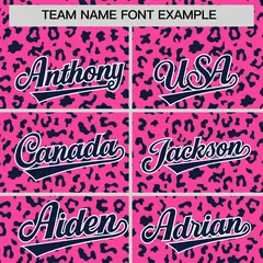 Pink Navy Leopard Print Varsity Full-Zip Letterman Jacket Hoodie 5