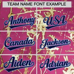 Pink Navy Metallic Gold Splatter Baseball Jersey 4