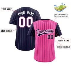 Pink Navy Pinstripe Raglan Baseball Jersey 2