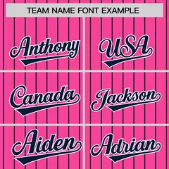 Pink Navy Pinstripe Raglan Varsity Letterman Baseball Jacket 3