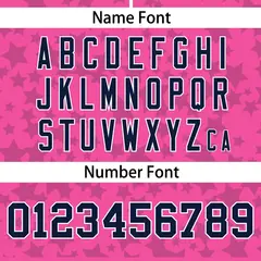 Pink Navy Star Graffiti Pattern Authentic Baseball Jersey 4