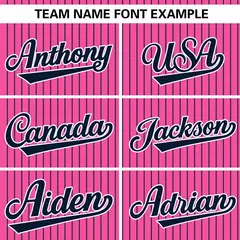 Pink Navy Stripe Authentic Pullover Baseball Jersey 3