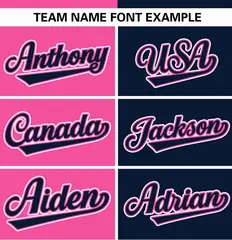 Pink Navy Stripe-Solid Combo Authentic Baseball Jersey 3