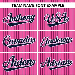 Pink Navy Stripe Two-Button Softball Jersey 4