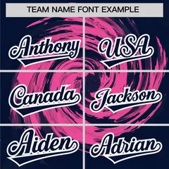 Pink Navy Swirl Graffiti Baseball Jersey 3