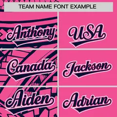 Pink Navy Tribal Split Baseball Jersey 3