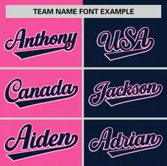 Pink Navy Two Tone Striped Authentic Baseball Jersey 3