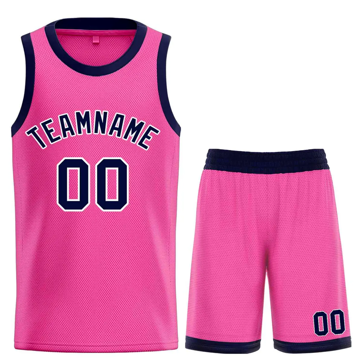 Pink Navy-White Bull Classic Sets Basketball Jersey