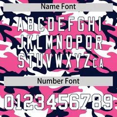 Pink Navy White Camo Gradient Fashion Baseball Jersey 4