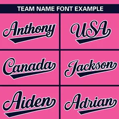 Pink Navy-White Color Block Authentic Baseball Jersey 3