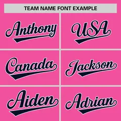 Pink Navy-White Color Block Authentic Baseball Jersey 3