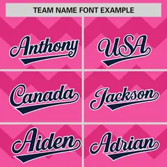 Pink Navy-White Ripple Design Authentic Baseball Jersey 4