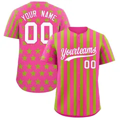 Pink Neon Green American Flag Graffiti Baseball Jersey 1
