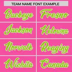 Pink Neon Green and Gold Gradient Sides Football Jersey 3