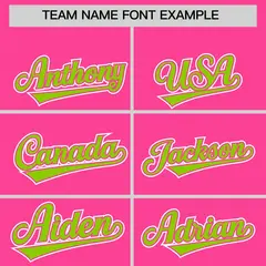 Pink Neon Green Color Block Authentic Baseball Jersey 3