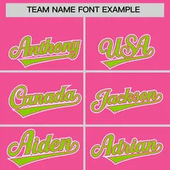 Pink Neon Green Edge Color Block Baseball Jersey 3