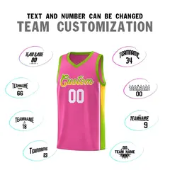 Pink Neon Green-Gold Gradient Basketball Jersey 4