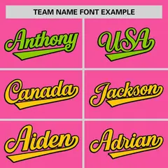Pink Neon Green-Gold Gradient Side Baseball Jersey 3