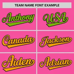Pink Neon Green-Gold Gradient Side Baseball Jersey 3